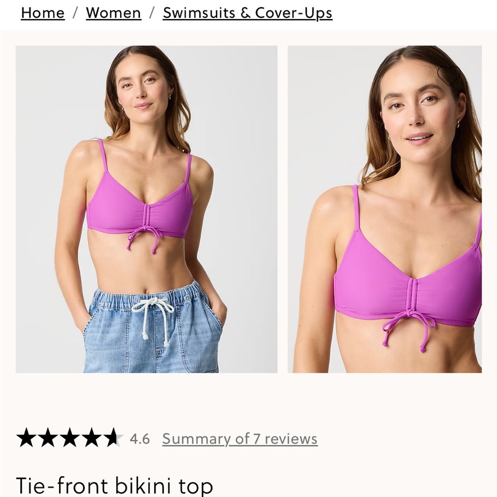 Tie- front Bikini Top